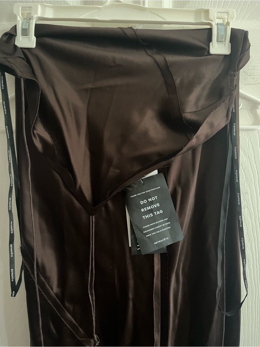 Retrofete Brown Satin Halter Maxi Dress - Picture 4 of 9